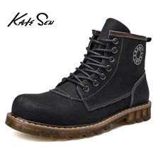 KATESEN New Plush keep Super Warm Men Boots Winter Boots Rubber Plush Snow Boots England Retro ankle boots For Men Winter Shoes KATESEN New Plush keep Super Warm Men Boots Winter Boots Rubber Plush Snow Boots England Retro ankle boots For Men Winter Shoes