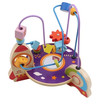 

Wooden 3D Space Around Beads Puzzle Games Montessori Educational Toys For Children Baby Kid Maze Intellectual Development Toys