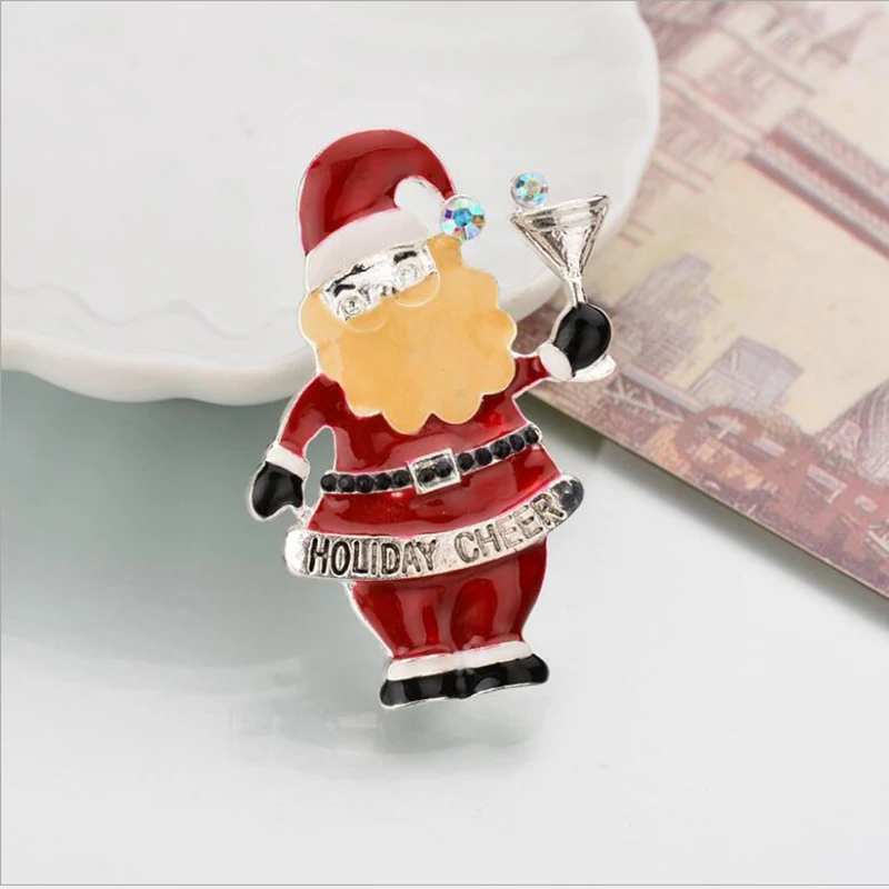 Милые рождественские броши на булавке, Санта Клаус, шапка, носок ...