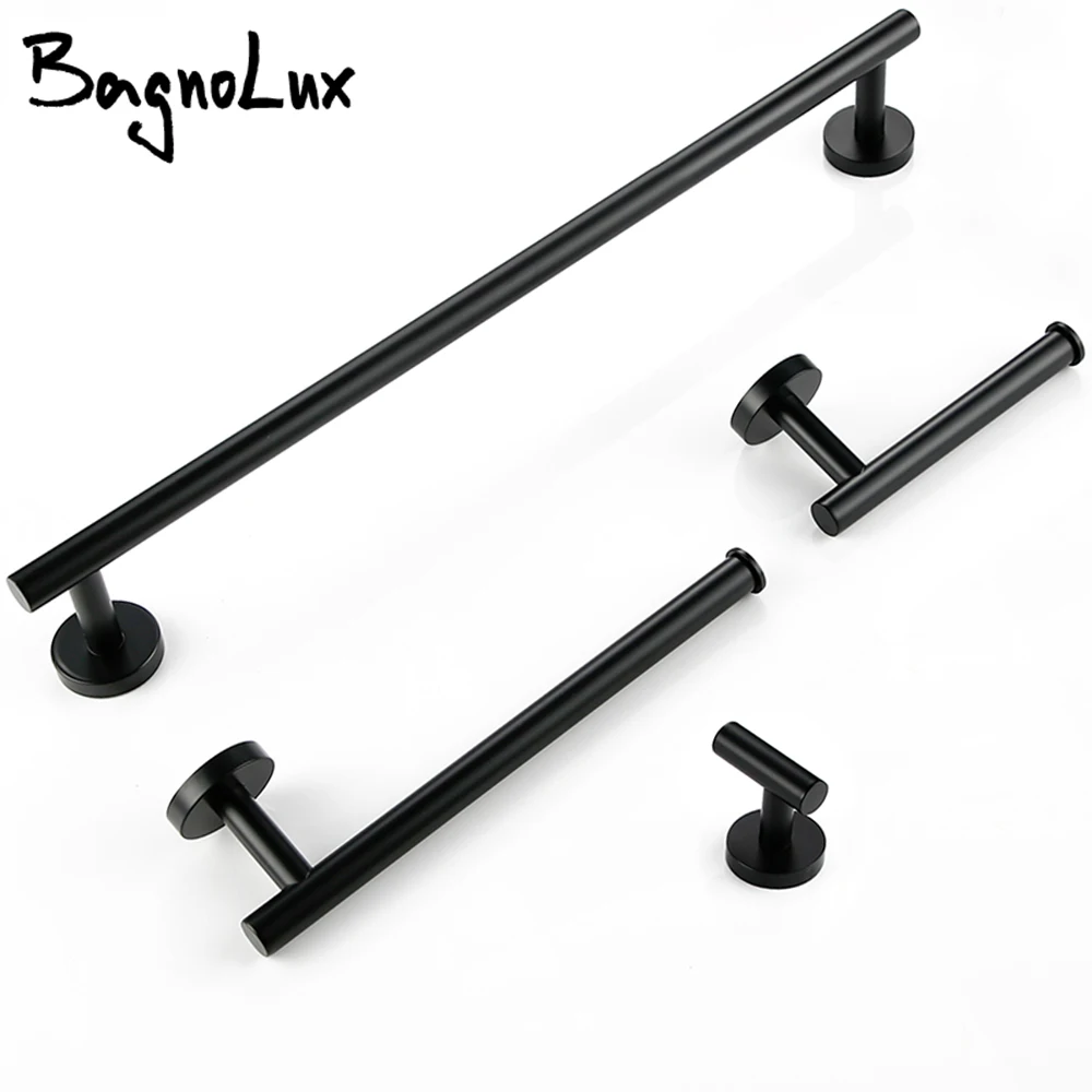 

BagnoLux Stainless Steel Four Colors Round Beautiful Wall Hook Toilet Paper Holder Towel Ring Towel Bar Bathroom Accessories