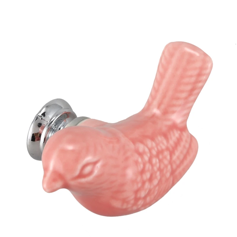 

Hot Sale 1PCS Bird Kitchen Cabinet Cupboard Ceramic Door Handles Drawer Knobs Wardrobe Pulls pink