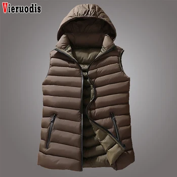 

Winter New Mens Sleeveless Jacket Male Cotton-Padded Work Waistcoat Gilet Men Down Vest Warm Thick Hooded Coats Homme Vest 8XL
