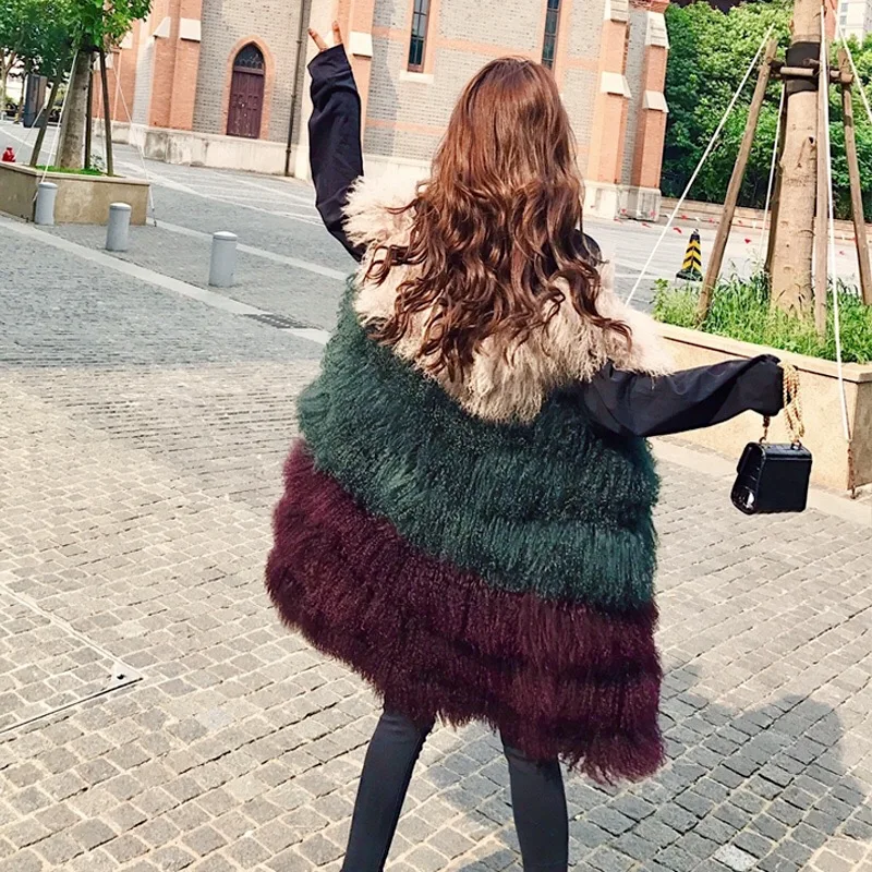 Clearance rf2050 Whole Leather Mongolian Sheep Fur Vest for Woman 90cm/120cm Long Winter Natural Fur Waistcoat 3 Clearance rf2050 Whole Leather Mongolian Sheep Fur Vest for Woman 90cm/120cm Long Winter Natural Fur Waistcoat 3