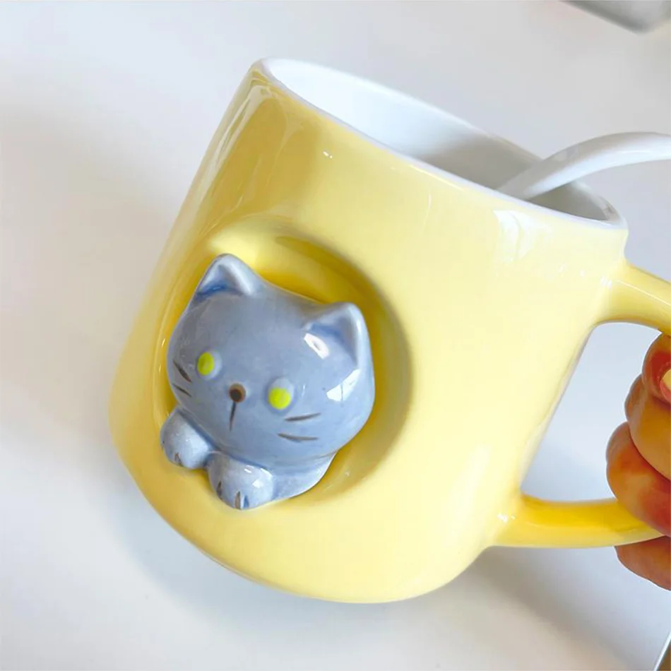 Kawaii Pastel Cat Ceramic Cup - Limited Edition