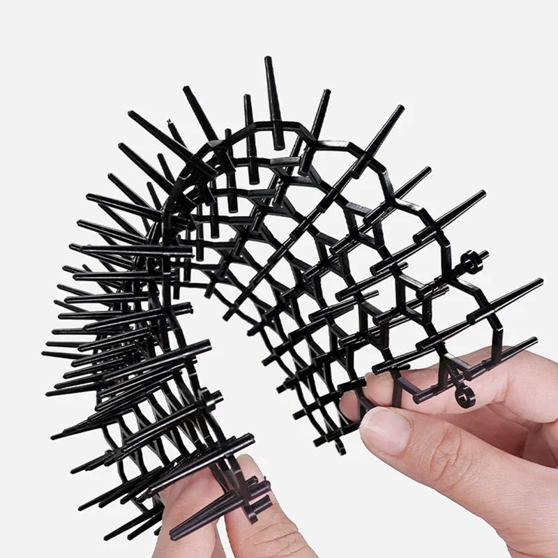 12pcs Garden Cat Scat Mats Repellent Mat Anti-Cat Net Prickle Strips Plastic Spike Thorn Safe Keep Dog Away Digging Pets Supply