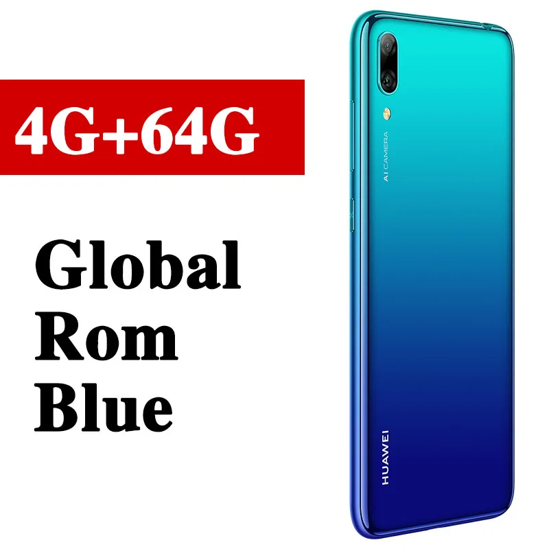 Мобильный телефон huawei Enjoy 9 huawei Y7 Pro с глобальной ПЗУ, 6,26 дюймов, Восьмиядерный процессор Snapdragon 450, разблокировка лица, 4000 мАч, Android 8,1 - Цвет: 4G 64G Blue