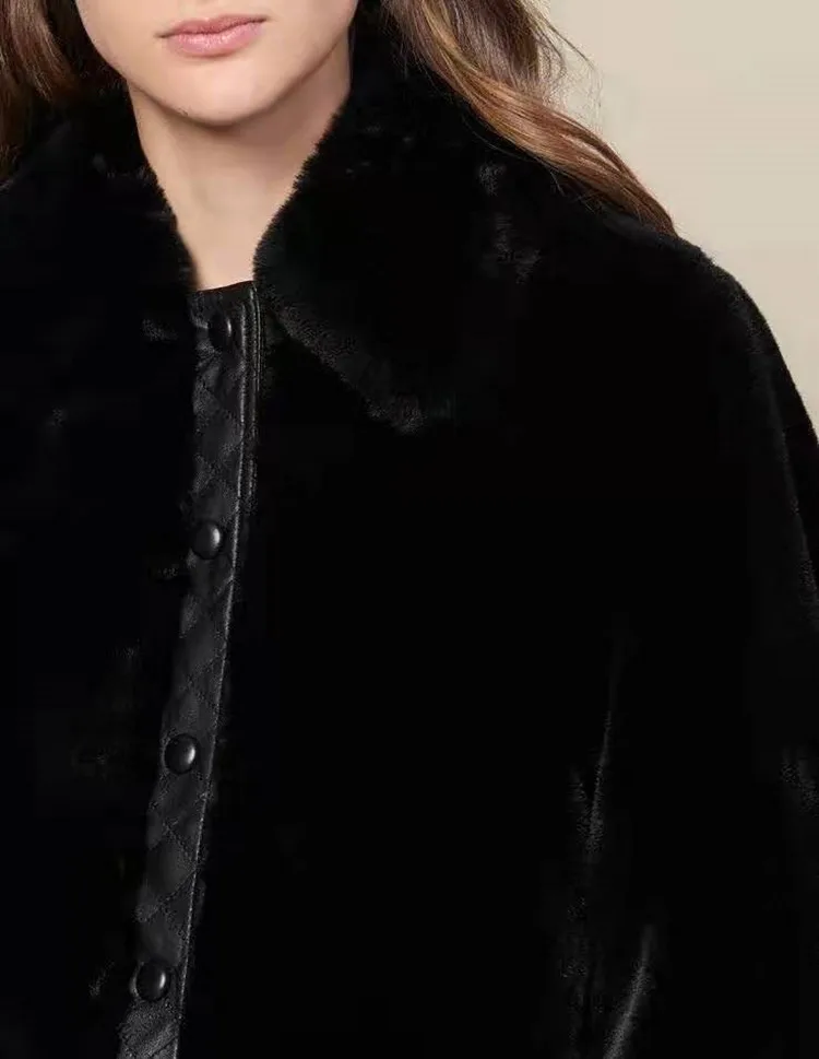 Новинка, зимняя однобортная женская короткая куртка из искусственного меха, пальто