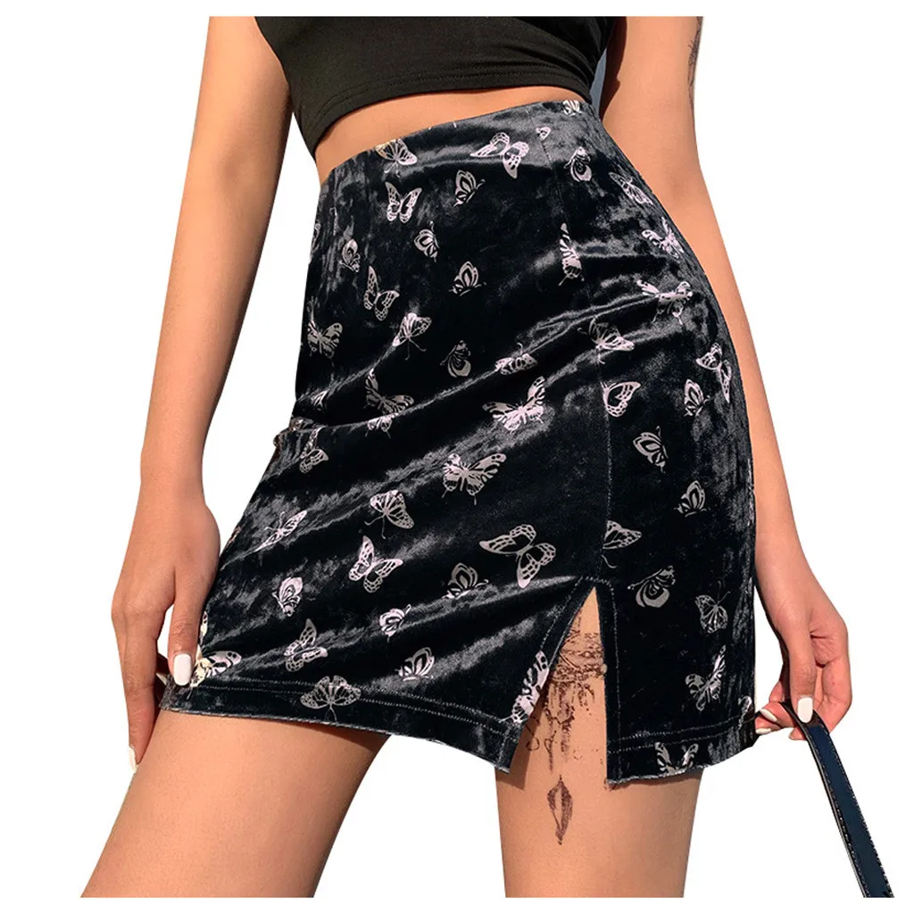 Skirt Women's Skirt Fashion Dark Gothic High Waist Hanging Belt Zipper A-line Skirt Womens Skirts Summer Fashion 2020