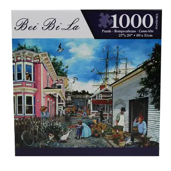 

Puzzles 1000 Pieces Paper Landscape Puzzles Toys for Adults Children Kids Games Educational Toys Dock Town