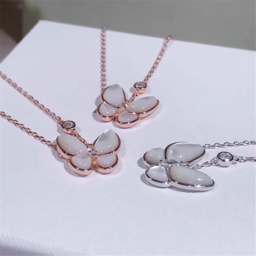 Новая мода бабочка серебряное Драгоценное Ожерелье