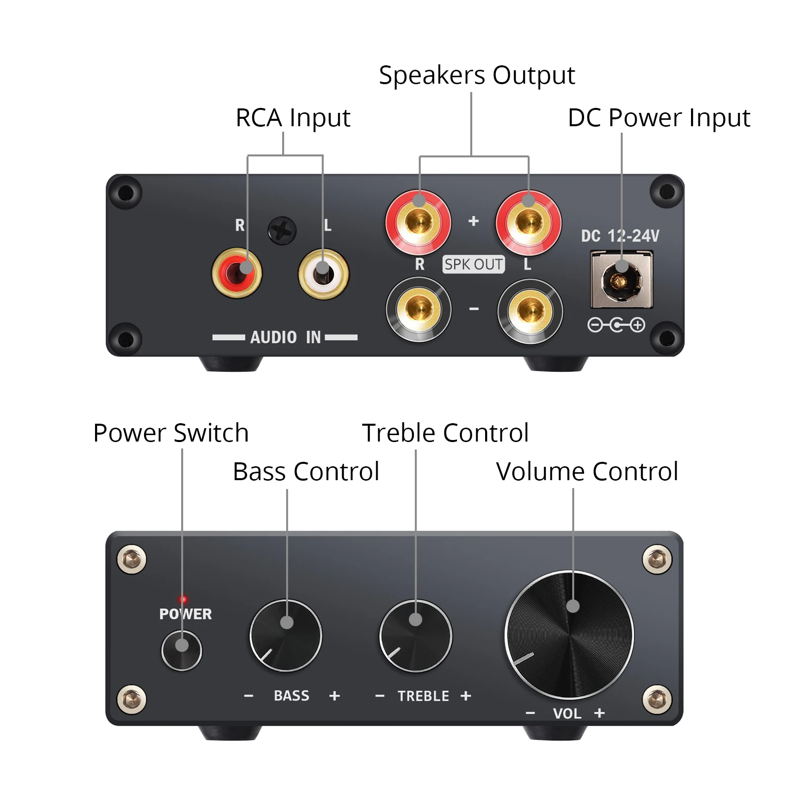 Цифровой усилитель мощности LiNKFOR 50 Вт + Mini Hi Fi Class D интегрированный с басами и
