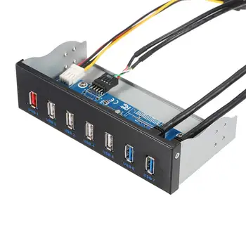 

5.25" CD-ROM Drive Bay Front Panel 7 Ports Hub 4-Port USB 2.0 Hub 2-Port USB 3.0 Hub 1-Port Fast Charging For Desktop PC Case