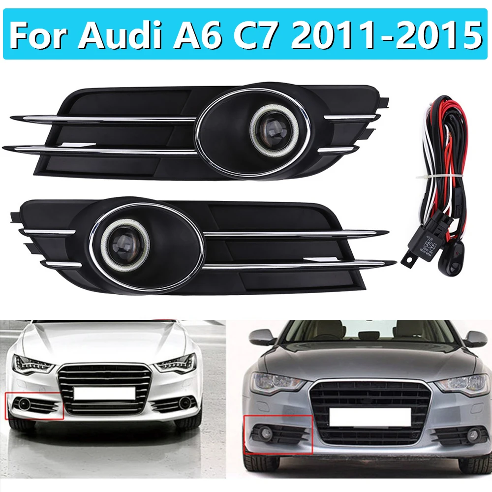 1 пара противотуманные фасветильник на передний бампер для Audi A6 C7 2011 2012 2013 2014 2015 |