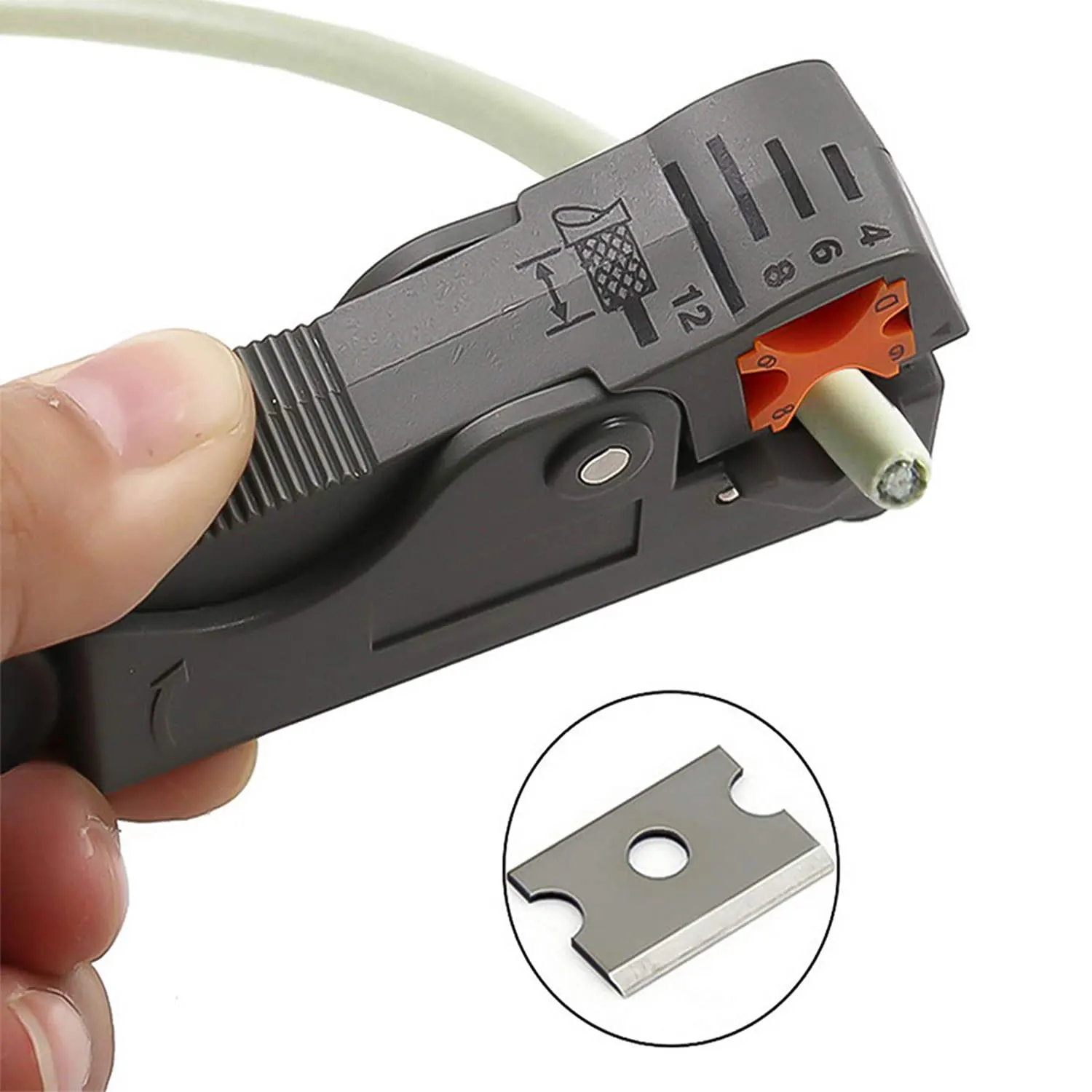 Coax Cable Stripper 2 Blades Stripping Pliers Wire Stripper Cutter Tool Stripping Length Adjustable