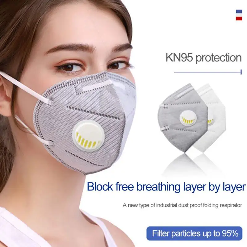 

Anti-smog anti-dust particles KN95 Valve Mask 5 Layer Anti N95 Protective Masks ffp2 Respirator PM2.5 Safety Same Repeated use