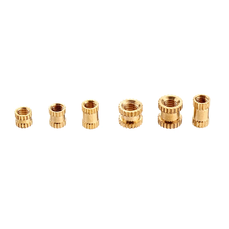 Suleve MXBN1 200 шт. M2/M2.5/M3 накатанная латунная Резьбовая вставка, гайка с внутренней резьбой, гайки, ассортимент для ручного инструмента DIY