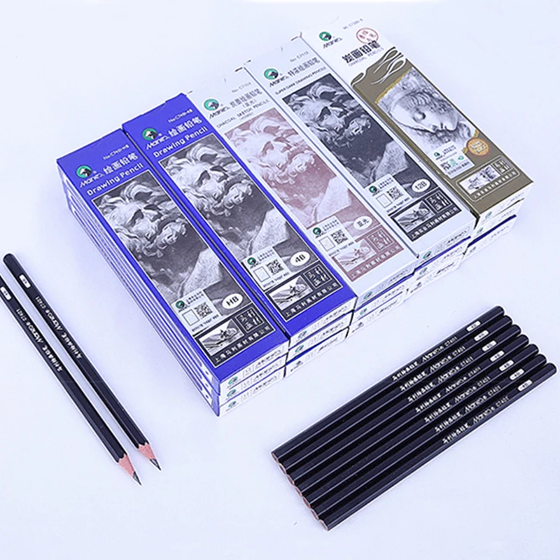 12pcs Sketch Pencil Set 2h-8b 4h-12b Art Sketch Graphite Pencil 4h 3h 2h H  Hb B 2b 4b 6b 8b 10b 12b Medium Soft For Artist Ing