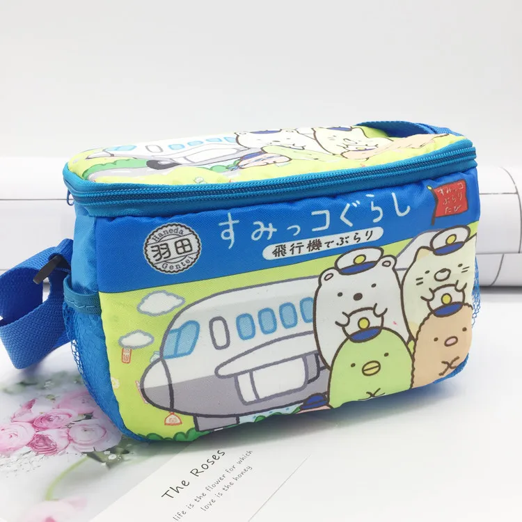 New kawaii sumikko gurashi waterproof lunch bag students handheld thermal insulation meal box inclined shoulder | Багаж и сумки