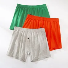 Men Cotton Boxer Sexy Man Underwear With Button Crotch Homme Brand Underpants Breathbale Shorts Male U Convex Pouch Panties