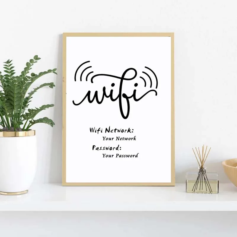 Wi-Fi-знак с паролем художественные принты на заказ Wi-Fi-сетевой знак плакат Картина