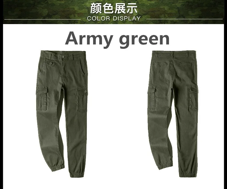 Горячая распродажа мужские брюки карго с несколькими карманами повседневные штаны в стиле милитари эластичные брюки спортивные брюки мужские FSN-690 - Цвет: Army Green
