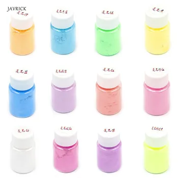 

12 Pcs 25ml New 12 Color Fluorescent Pearlescent Powder DIY Crafts Jewelry Making Epoxy Pigment Crystal Glue Filling Material