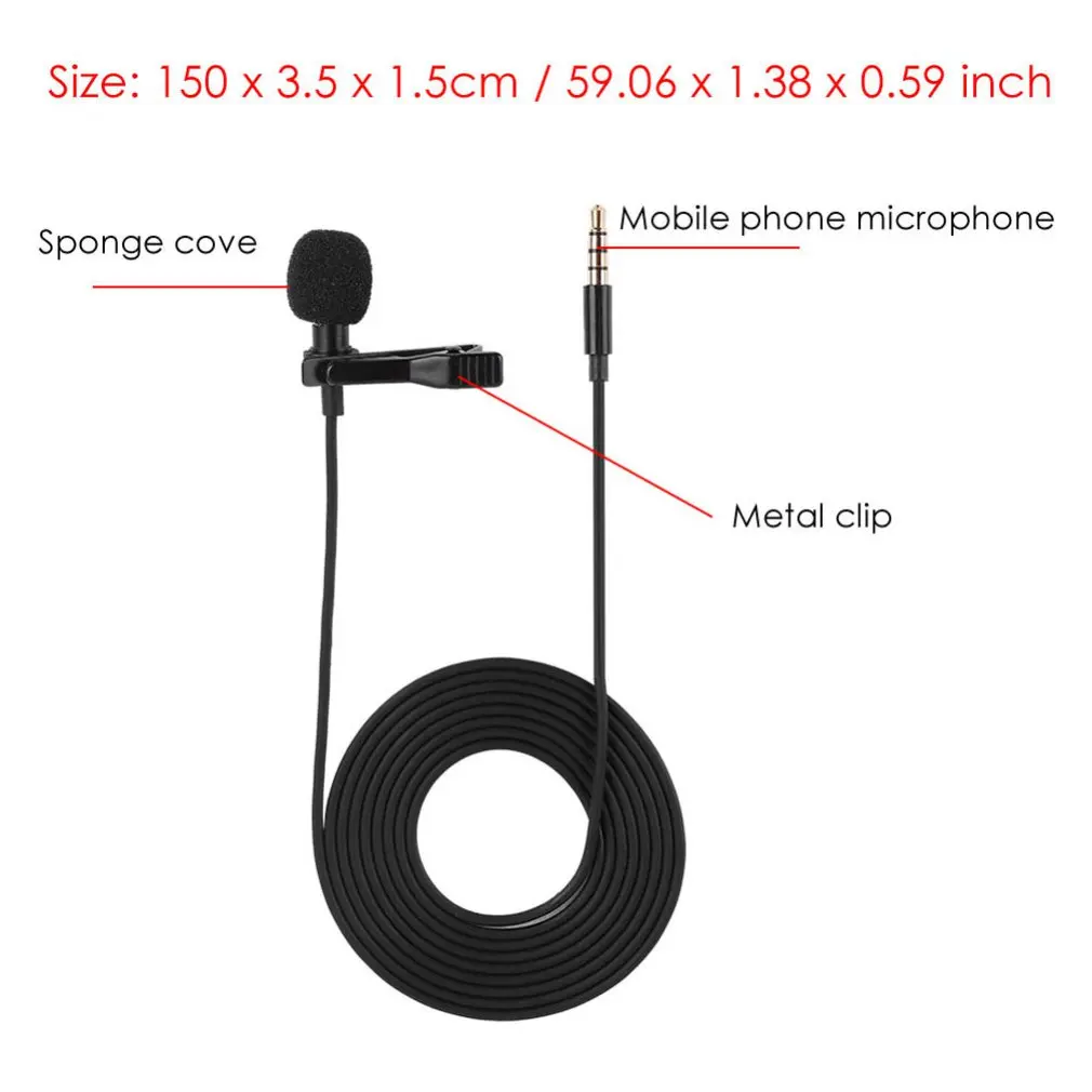 1,45 м мини портативный микрофон конденсаторный зажим на лацкане петличный микрофон проводной Mikrofo/микрофон для телефона для ноутбука
