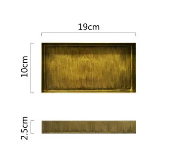 Скандинавские геометрические золотые лотки из металла, железная тарелка для фруктов, настольный органайзер для макияжа, ювелирное блюдо, винтажные вечерние поднос для украшения дома - Цвет: S-rectangle