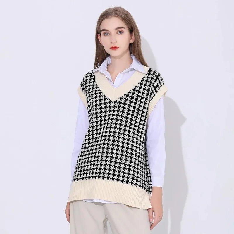 Women 2021 Fashion Houndstooth Loose 