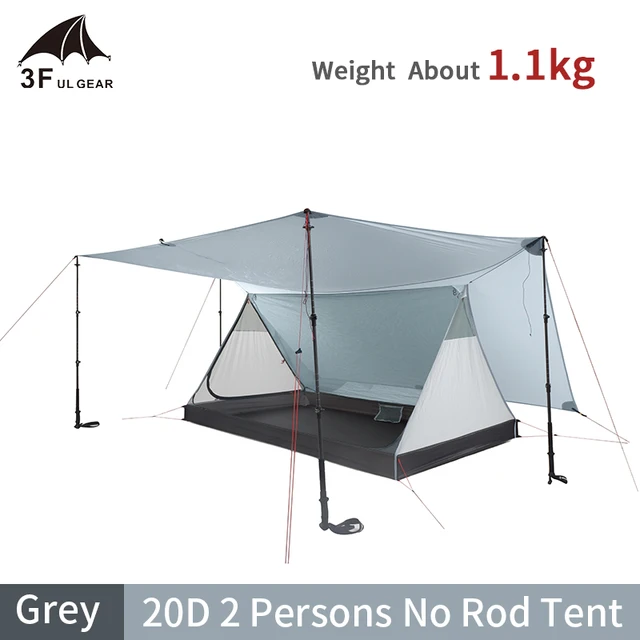 3F UL GEAR Tent 20D double-sided silicone Ultralight 2 Persons Hiking Camping Tent Outdoor 3 Season Sunshade Sun Shelter Tent 2