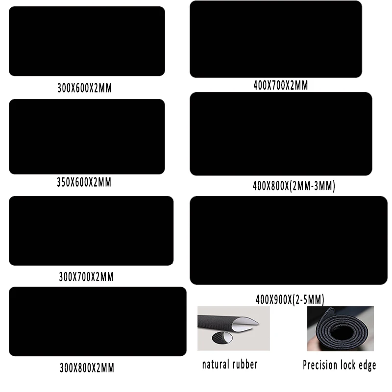 XGZ Hot Anime One Piece Large Game Mouse Pad Black Lock-edge Computer Desk Mat Rubber Stripe Slip for Dota Csgo 90x40/60x30 Xxl