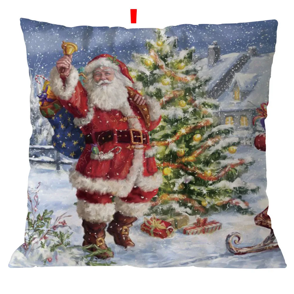 Рождество подушка на диван, кровать крышка Санты Рождественский принт размером 45*45 см подушка, чехол для подушки, Наволочки для подушек, Capa de Almofada, дропшиппинг - Цвет: I