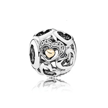 

100% 925 silver sterling 1:1 authentic 792108cz heart of romance charm charm charm bracelet original women's jewelry