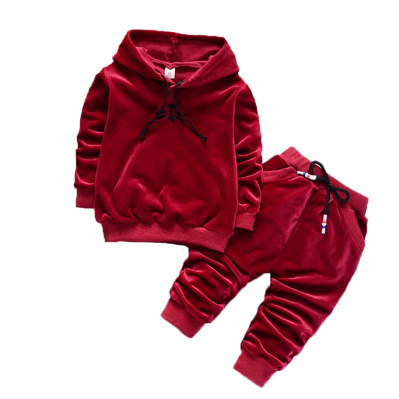 Комплекты детской одежды осенне-зимние комплекты одежды для маленьких мальчиков и девочек модная толстовка с капюшоном+ штаны комплекты из 2 предметов Одежда для младенцев от 1 до 4 лет