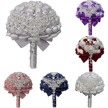

Bling Diamond Brooch Bride Wedding Bouquet New Jeweled Tassel Crystal