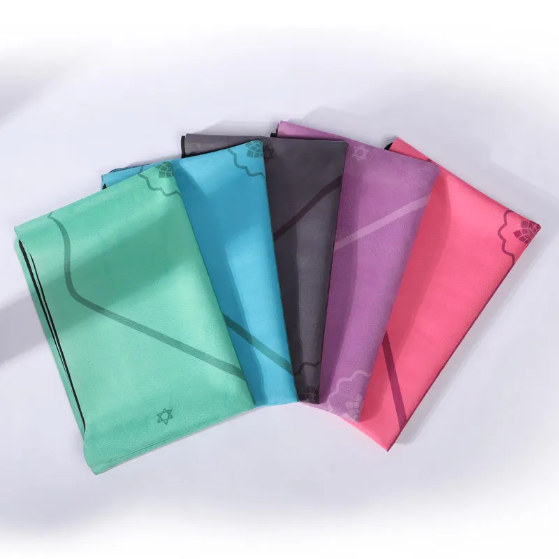

Ultra-Thin Folding Natural Rubber Suede Yoga Mat Suede Body Position Line Anti-slip Drape Blanket Yoga Studios Wholesale