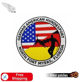 

GERMAN AMERICAN Embroidery Patch Iron on Biker Hippie Punk Large Rider Applique Patches for Jacket Clothing Florida Decoration