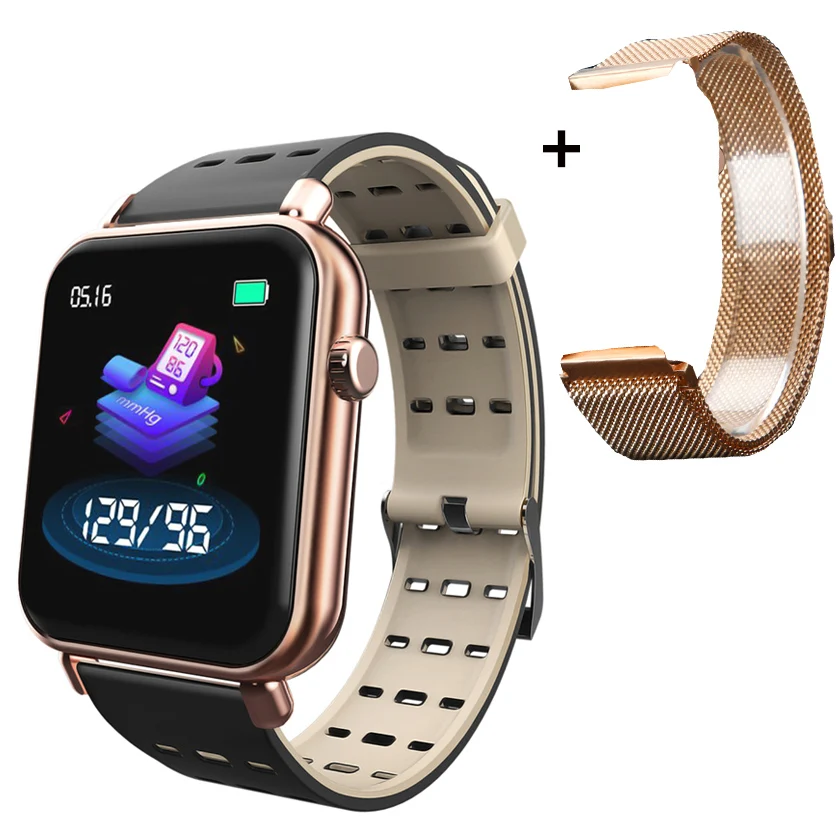 GOLD Y6 Pro Bluetooth Смарт-часы для мужчин и женщин Модные Смарт-часы HR кровяное давление пульсометр музыка погода фитнес-трекер Смарт-браслет - Цвет: GOLD