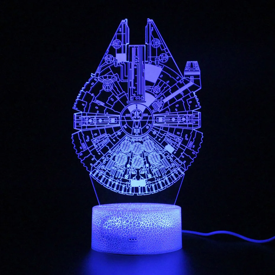 

Kids Sleep Light Falcon Aircraft Remote Control Touch 3d Table Lamp Illusion Nightlight Lamp