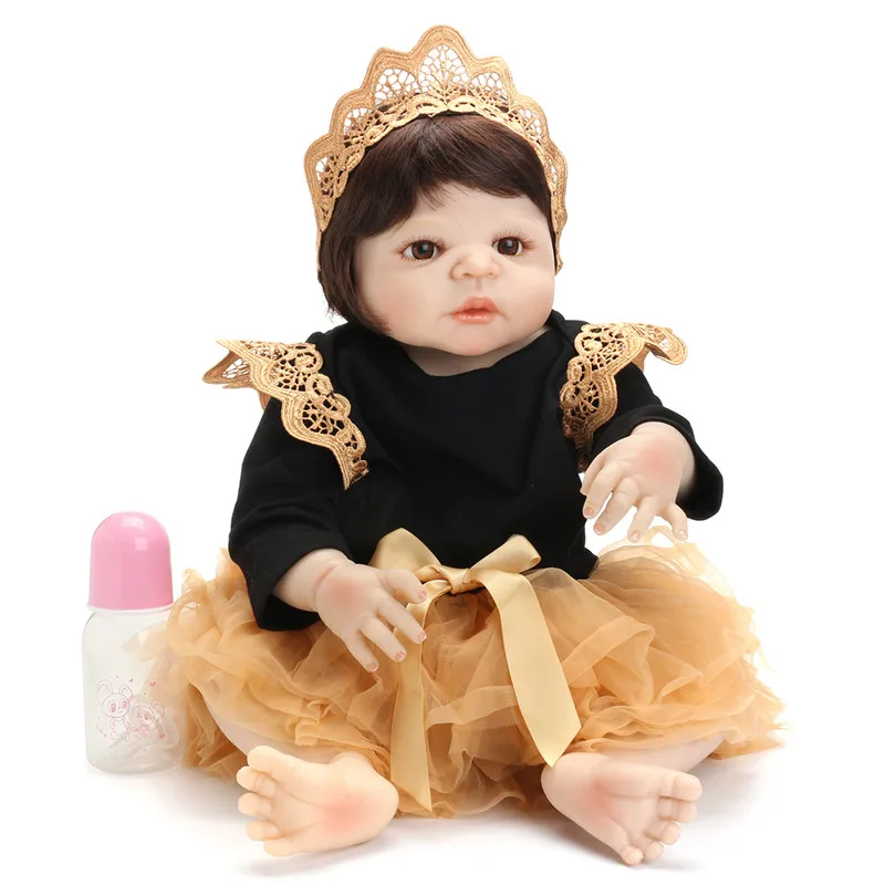

22inch Newborn Reborn Doll Toys Baby Simulation Soft Vinyl Dolls Silicone Kindergarten Lifelike Toys for Children Birthday Gift