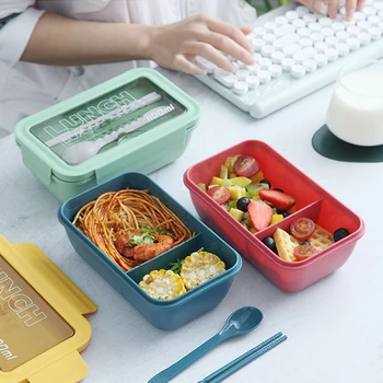 

New Portable Creativity Lunch Box Leak-Proof 2 Grids Bento Box Microwave Dinnerware Food Storage Container Food Box Eco-Friendly