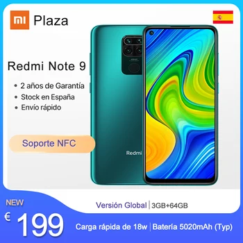 

Global Version Xiaomi Redmi Note 9 3GB 64GB NFC Smartphone MTK G85 6.52" FHD Screen 48MP Ai quad camera 5020mAh 18W Fast Charge