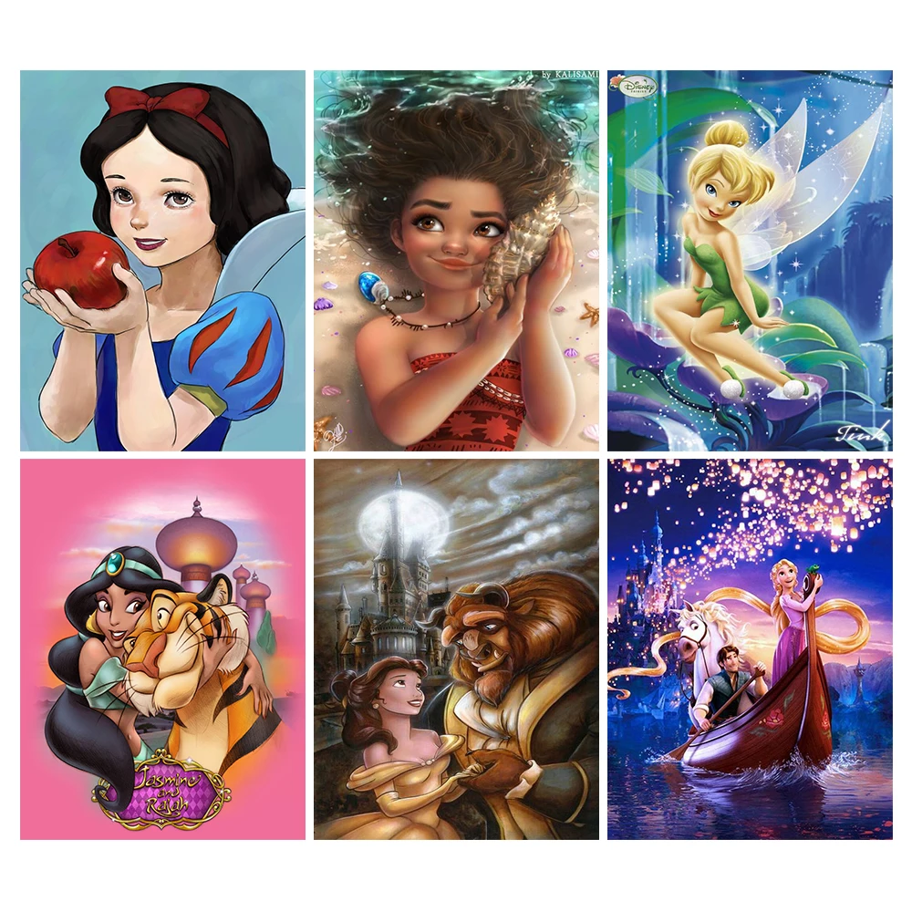 5D DIY Diamond Painting Kit Disney Princess Cartoon Characters