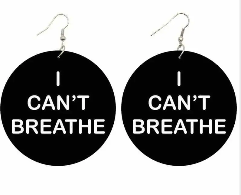 Бесплатная доставка! Я не могу дышать деревянные серьги|Серьги-кольца| |