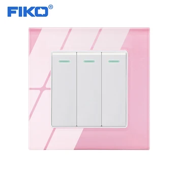

FIKO International light switches , 250V 16A crystal tempered glass panel 86mm*86mm Household outlet