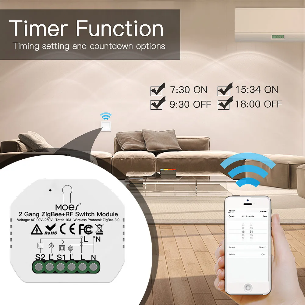ZigBee 3.0, 1, 2, 3 Gang, Vida