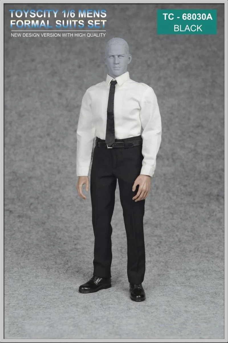 TC-68030 1/6 스케일 블랙/네이비 블루/그레이 남성 남성 신사 정장 슈트 세트 & 12 인치 액션 피규어 액세서리 신발