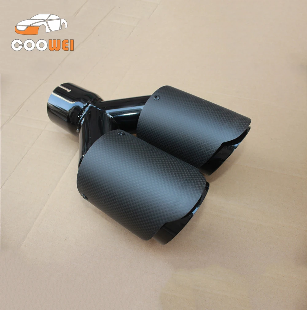 

1PCS 54mm / 76mm Carbon fiber + Stainless Steel Universal Auto Ak Exhaust Tip Tailtip End Pipe