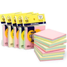 5 couleurs 100 Pages bloc-Notes mémo autocollant papier bureau papeterie petit Plan poche bloc-Notes Notes autocollantes créatif auto-adhésif Notes