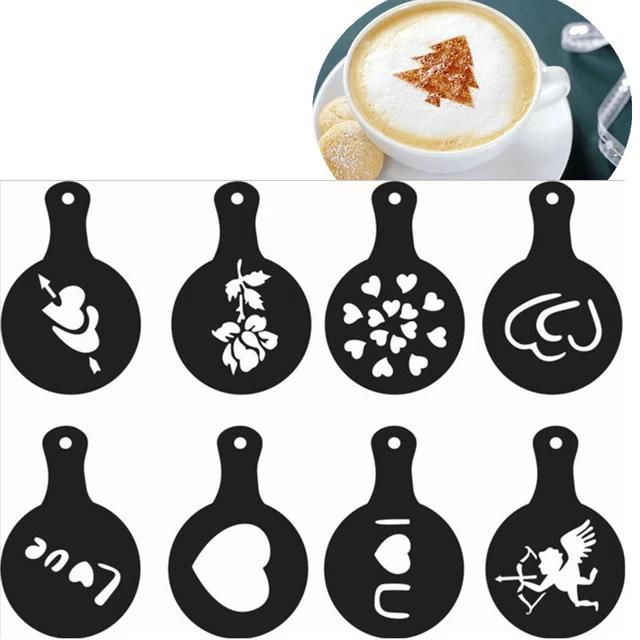 8pcs Creative Kitchen Accessories christmas Fancy Coffee Printing Template  Kitchen Tools Kitchenware Coffee Spray Template